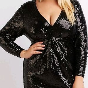 CHARLOTTE RUSSE PLUS BLACK SEQUIN BODYCON DRESS